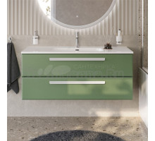 Тумба с раковиной Cezares Eco Cer-N 120 фисташковый софт, раковина Duet 120, ручки сатин
