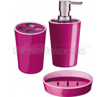 Набор Стакан Ridder Fashion 2001213 для зубных щёток, фиолетовый + Мыльница Fashion 2001313 фиолетовая + Дозатор Fashion 2001513 фиолетовый