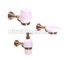 Набор Стакан Rav Slezak Morava MKA0201SM бронза + Мыльница MKA0300SM бронза + Дозатор MKA0303SM бронза