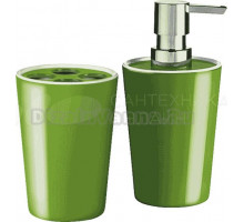 Набор Стакан Ridder Fashion Fashion 2001205 для зубных щёток, зеленый + Дозатор Fashion 2001505 зеленый