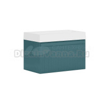 Тумба с раковиной Belux Базель 80 подвесная, голубой малахит матовый