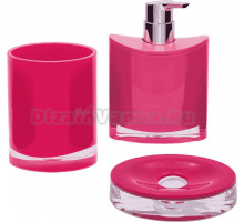 Набор Стакан Ridder Gaudy Gaudy 2231102 розовый + Мыльница Gaudy 2231302 розовая + Дозатор Gaudy 2231502 розовый