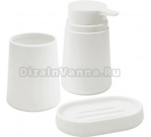 Набор Стакан Ridder Kira белый + Мыльница белая + Дозатор белый