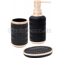 Набор Стакан Ridder Laila 2159110 черный + Мыльница 2159310 черная + Дозатор 2159510 черный