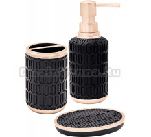 Набор Стакан Ridder Laila 2159210 черный + Мыльница 2159310 черная + Дозатор 2159510 черный