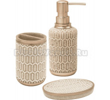 Набор Стакан Ridder Laila 2159209 бежевый + Мыльница 2159309 бежевая + Дозатор 2159509 бежевый