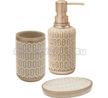 Набор Стакан Ridder Laila 2159109 бежевый + Мыльница 2159309 бежевая + Дозатор 2159509 бежевый
