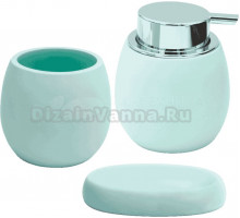 Набор Стакан Ridder Lina 2161103 бирюзовый + Мыльница 2161303 бирюзовая + Дозатор 2161503 бирюзовый