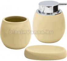Набор Стакан Ridder Lina 2161109 кремовый + Мыльница 2161309 кремовая + Дозатор 2161509 кремовый