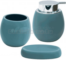 Набор Стакан Ridder Lina 2161105 морская волна + Мыльница 2161305 морская волна + Дозатор 2161505 морская волна