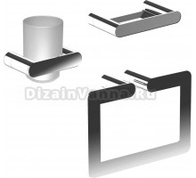 Набор Стакан Nofer Verona 16881.B нержавеющая сталь + Мыльница 16875.B нержавеющая сталь + Полотенцедержатель 16880.B нержавеющая сталь