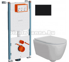 Комплект 3 в 1 Унитаз подвесной DIWO Коломна 0700 + Инсталляция VitrA V-Fix Core 732-5800-01PV + Кнопка Root Square 740-2311 цвет матовый черный