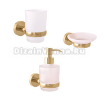 Набор Стакан Rav Slezak Colorado COA0201Z золото + Мыльница COA0300Z золото + Дозатор COA0303Z золото