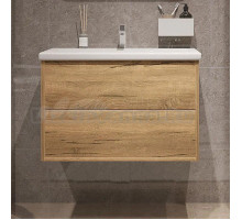 Тумба с раковиной SanStar Siva 80 подвесная, дуб вотан, раковина Como