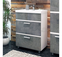 Тумба с раковиной EvaGold Oliver 60 белый шагрент, кора дуба