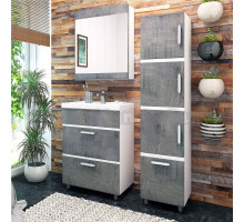 Мебель для ванной комнаты EvaGold Oliver 60 белый шагрент, кора дуба