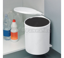 Ведро для мусора ALBIO навесное круглое, белое, пластик 13 л. ALVEUS