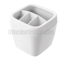 Стакан для зубных щеток Martika Эллиса белый, пластиковый