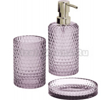 Набор Стакан Ridder Sherine 2166113 фиолетовый + Мыльница 2166313 фиолетовая + Дозатор 2166513 фиолетовый