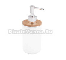 Дозатор для жидкого мыла Альтернатива Бамбук 223606 настольный, белый