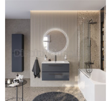 Мебель для ванной комнаты Cezares Eco Cer-N 80 grafito, раковина Duet 80, ручки матовые черные