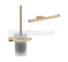 Набор Держатель Hansgrohe AddStoris 41748140, шлифованная бронза + Ершик 41752140, шлифованная бронза