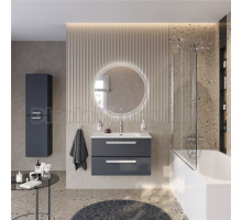 Мебель для ванной комнаты Cezares Eco Cer-N 80 grafito, раковина Duet 80, ручки сатин