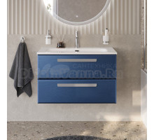 Тумба с раковиной Cezares Eco Cer-N 80 sapfiro, раковина Eco 80, ручки серые