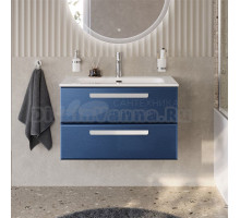 Тумба с раковиной Cezares Eco Cer-N 80 sapfiro, раковина Eco 80, ручки сатин
