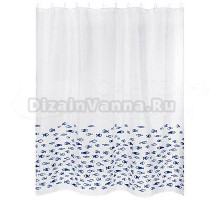 Штора для ванной Рыжий кот Рыбы SC-PE-01 180х180, белая, рыбы