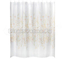 Штора для ванной Рыжий кот Укропы бежевые SC-PE-58 180х180, белая, укропы бежевые