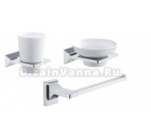 Набор Стакан Rose RG16 RG1612 хром + Мыльница RG1603 хром + Полотенцедержатель RG1606 хром