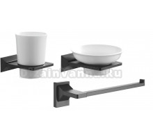 Набор Стакан Rose RG16H RG1612H черный + Мыльница RG1603H черный + Полотенцедержатель RG1606H черный