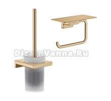 Набор Держатель Hansgrohe AddStoris 41772140, шлифованная бронза + Ершик 41752140, шлифованная бронза