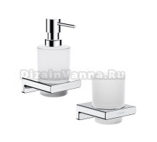 Набор Стакан Hansgrohe AddStoris 41749000 настенный, хром, стеклянный + Дозатор 41745000 настенный, хром