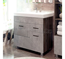 Тумба с раковиной EvaGold Catherine 80 белый камень, дуб