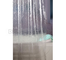 Штора для ванной Рыжий кот Пузыри 3D эффект 180х200, прозрачный