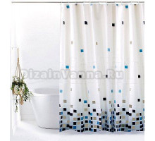 Штора для ванной Рыжий кот SC-PE-09 180х180, белая, квадраты