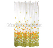 Штора для ванной Рыжий кот SC-PE-24 180х180, белая, цветы