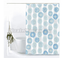 Штора для ванной Рыжий кот SC-PE-37 180х180, белая, круги