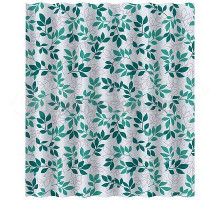 Штора для ванной Рыжий кот SC-PE-39 180х180, белая, листва