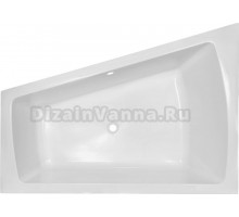 Акриловая ванна CBath Diana 160x120 см, угловая, левая, встраиваемая, белая, асимметричная, с каркасом