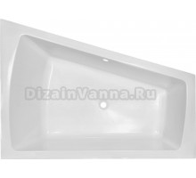 Акриловая ванна CBath Diana 160x120 см, угловая, правая, встраиваемая, белая, асимметричная, с каркасом