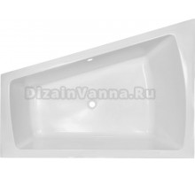 Акриловая ванна CBath Diana 170x130 см, угловая, левая, встраиваемая, белая, асимметричная, с каркасом