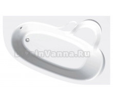 Акриловая ванна CBath Atlant 170x110 см, угловая, правая, встраиваемая, белая, асимметричная, с каркасом, с сиденьем