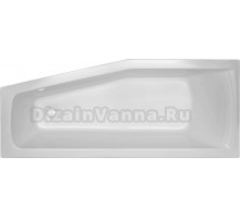 Акриловая ванна CBath Nika 160x70 см, угловая, левая, встраиваемая, белая, асимметричная, на ножках