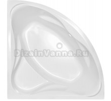 Акриловая ванна CBath Aurora 150x150 см, угловая, встраиваемая, белая, четверть круга, с каркасом, с сиденьем