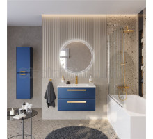 Мебель для ванной комнаты Cezares Eco Cer-N 80 sapfiro, раковина Duet 80, ручки сатиновое золото