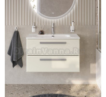 Тумба с раковиной Cezares Eco Cer-N 80 брашированная альпака, раковина Duet 80, ручки сатин