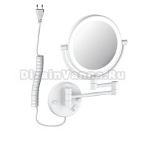 Косметическое зеркало Timo Saona 13376/16 с подсветкой, настенное, с увеличением, матовое белое